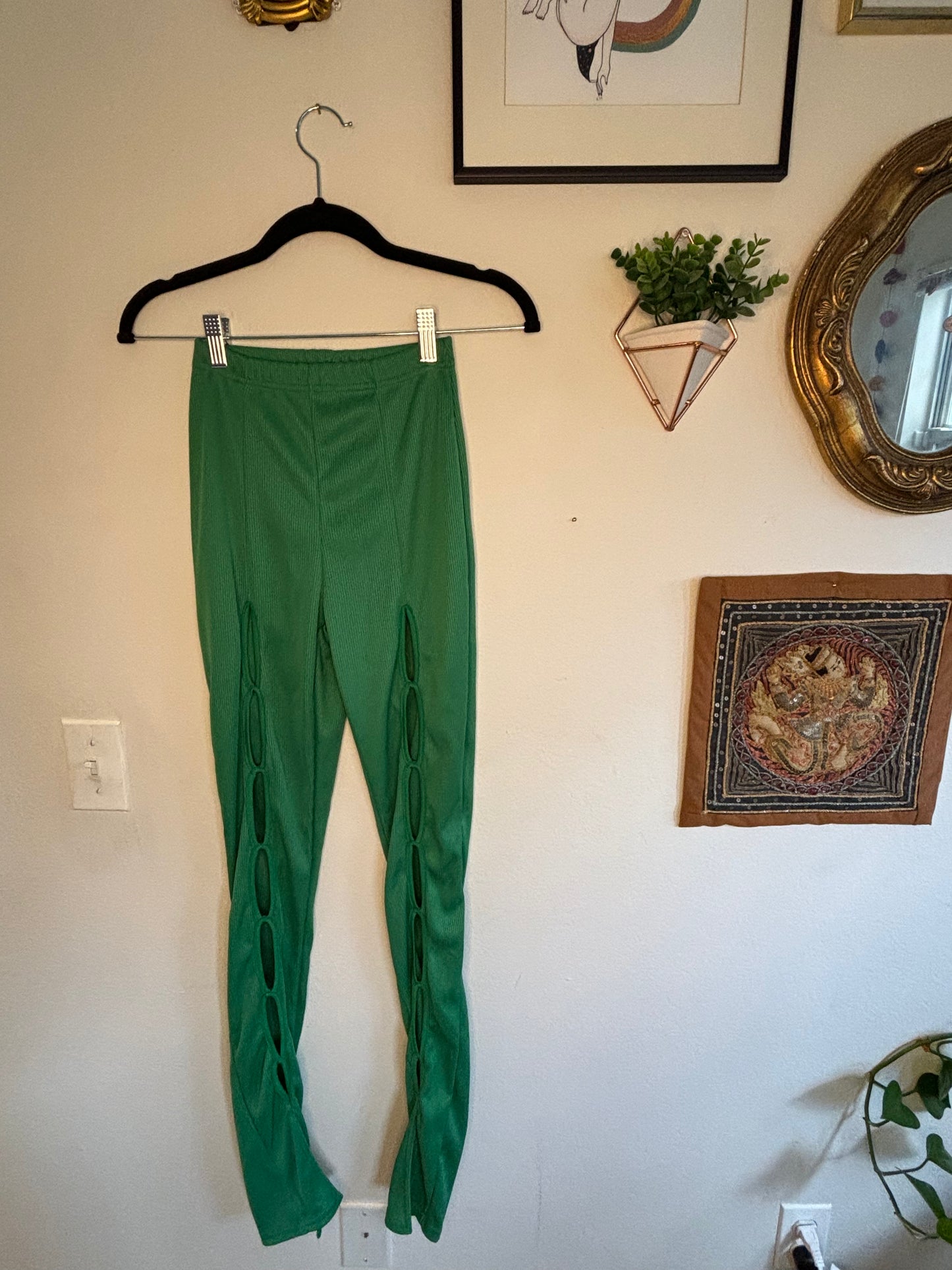 Green Cutout Skinnies