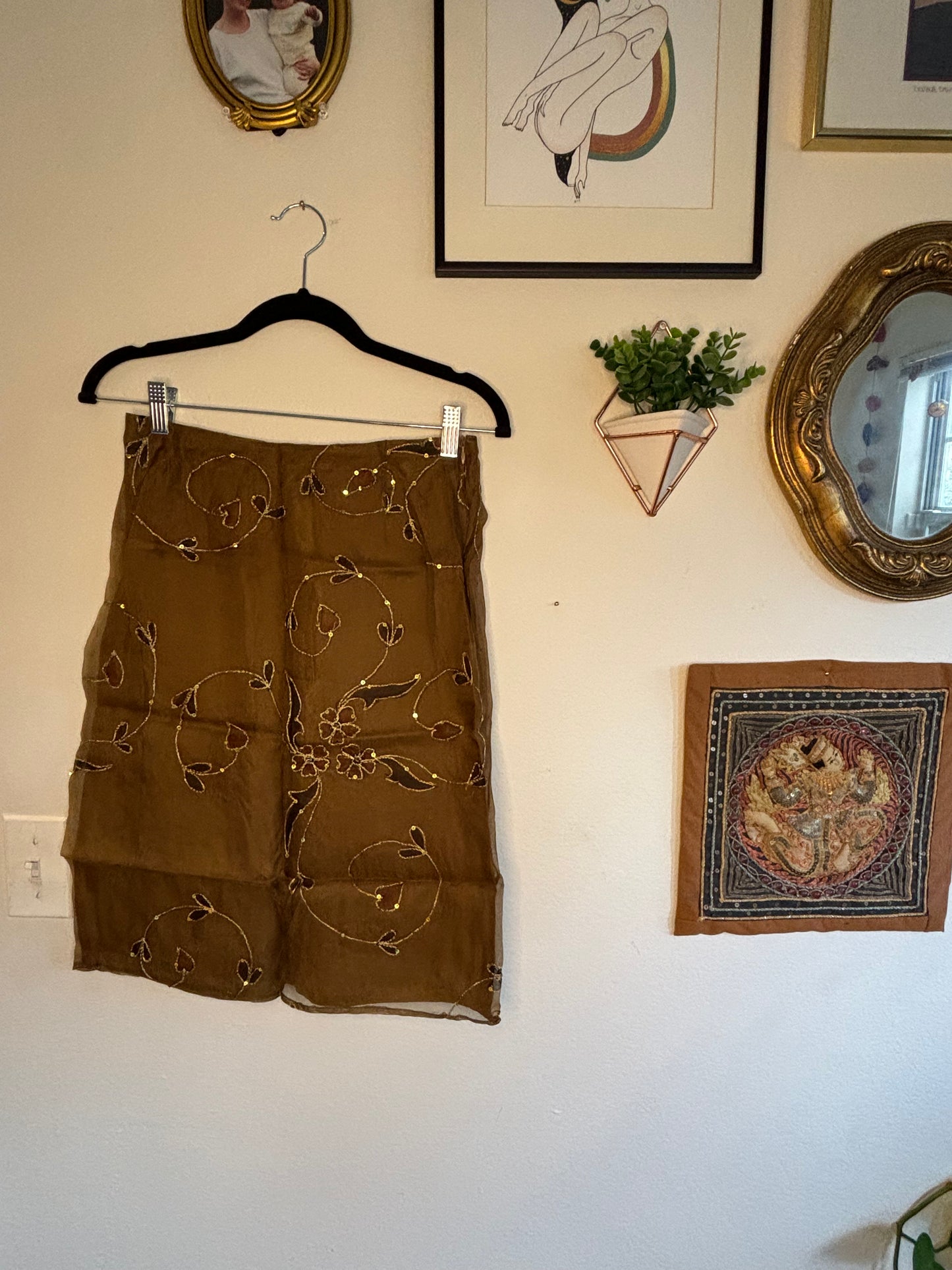 Paul & Joe Brown Silk Skirt