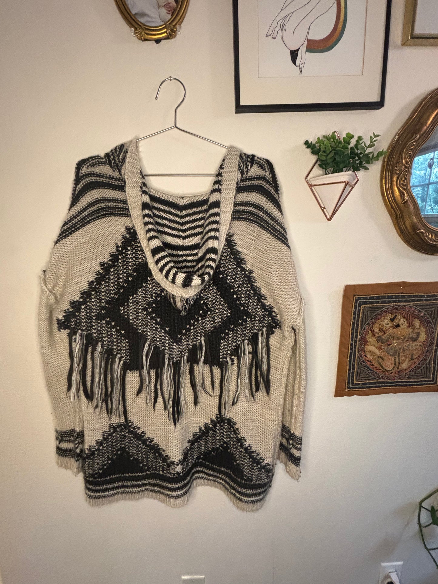 Fringe Knit Hoodie