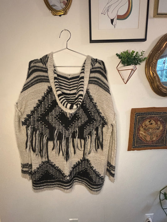 Fringe Knit Hoodie
