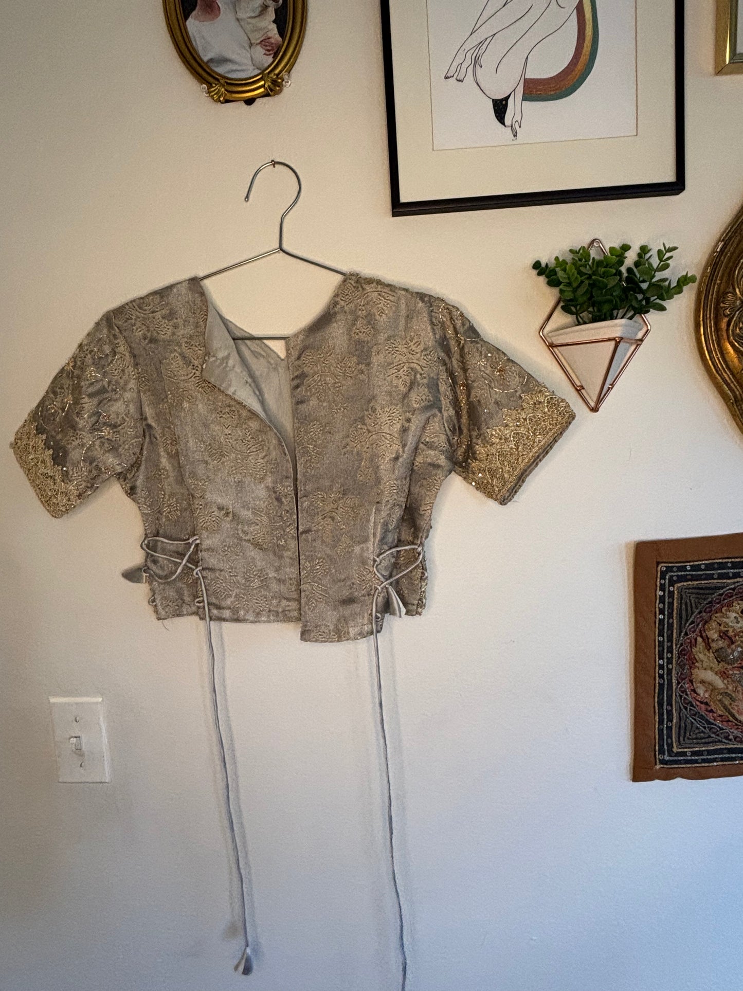 Elegant Beaded Crop Top