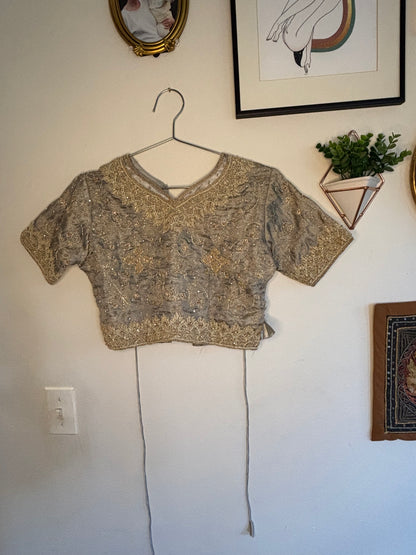 Elegant Beaded Crop Top