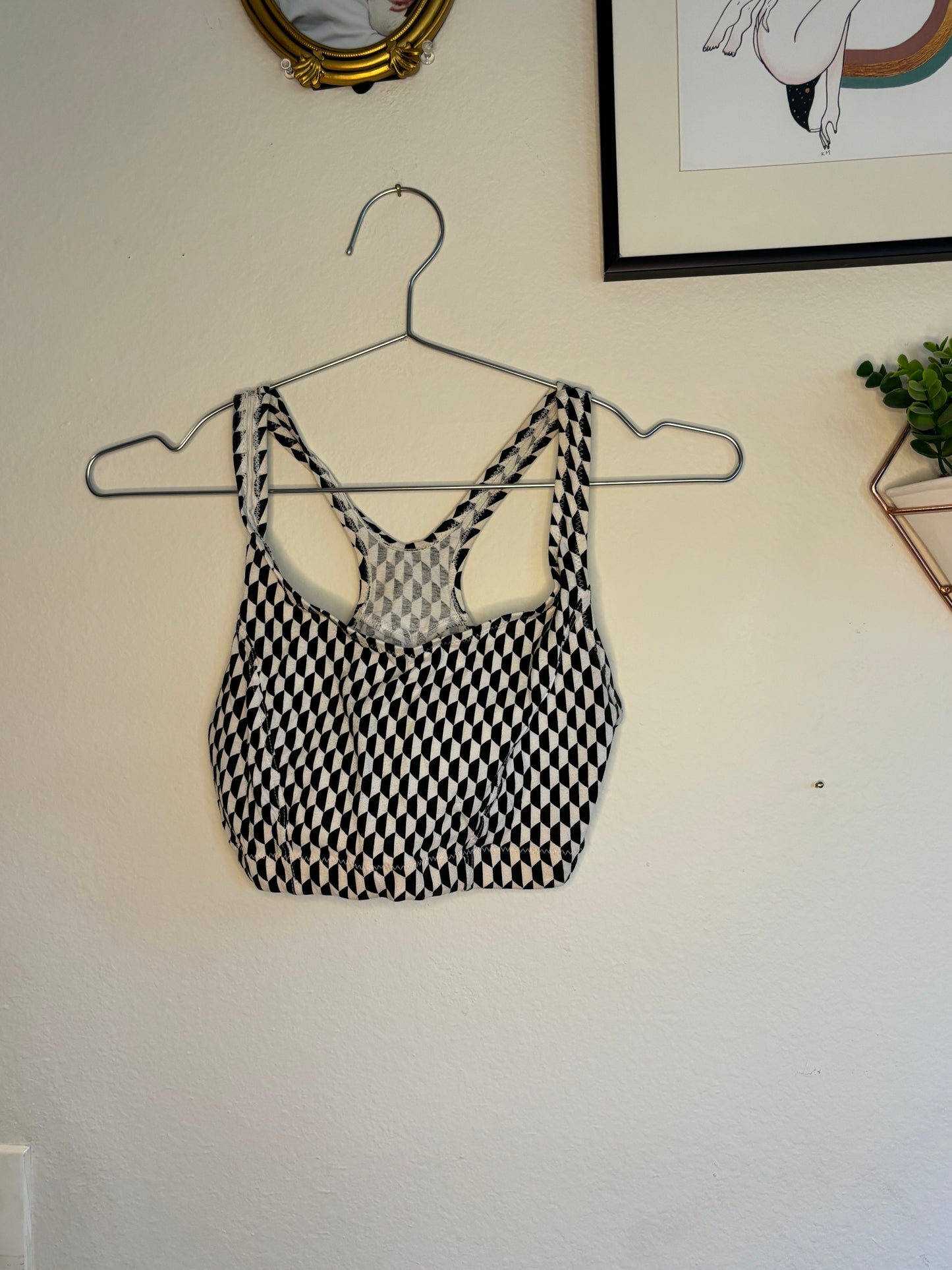 Vintage Checkered Sports Bra