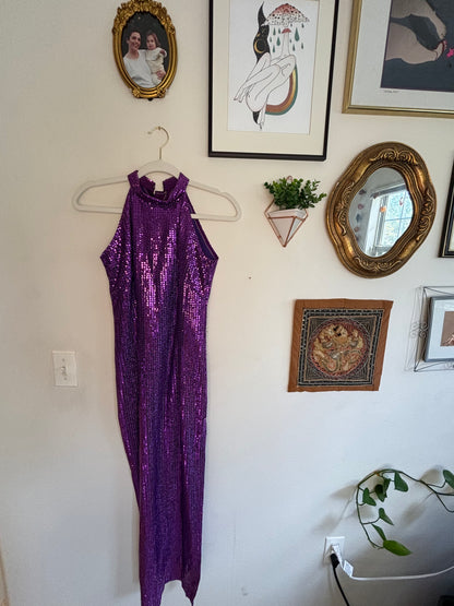 Purple Sequin Gown