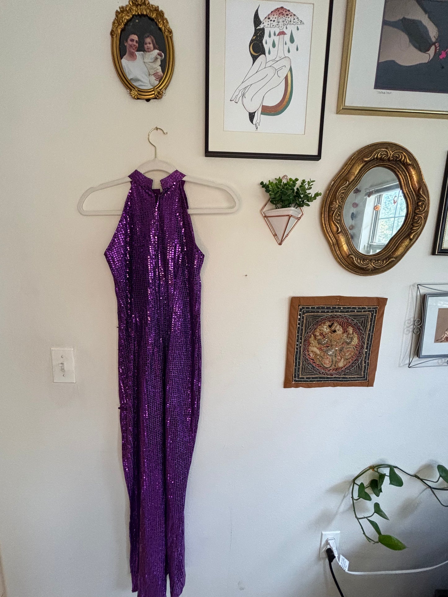 Purple Sequin Gown