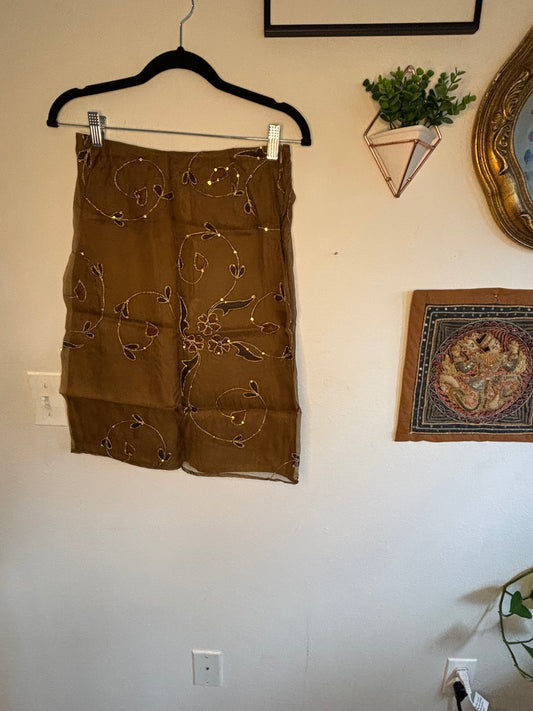 Paul & Joe Brown Silk Skirt