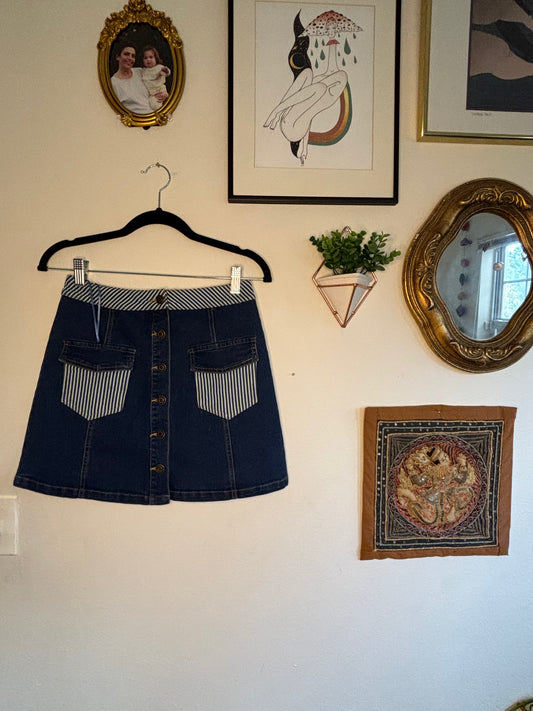 Denim Stripe Skirt