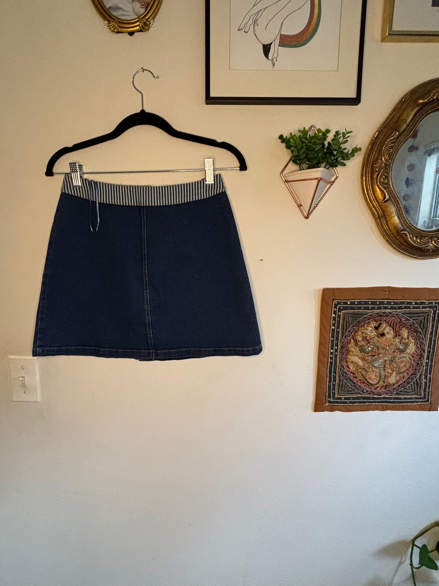Denim Stripe Skirt
