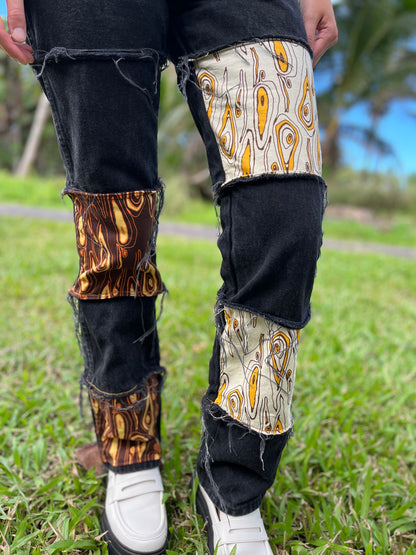Wavy Black Denim Jeans