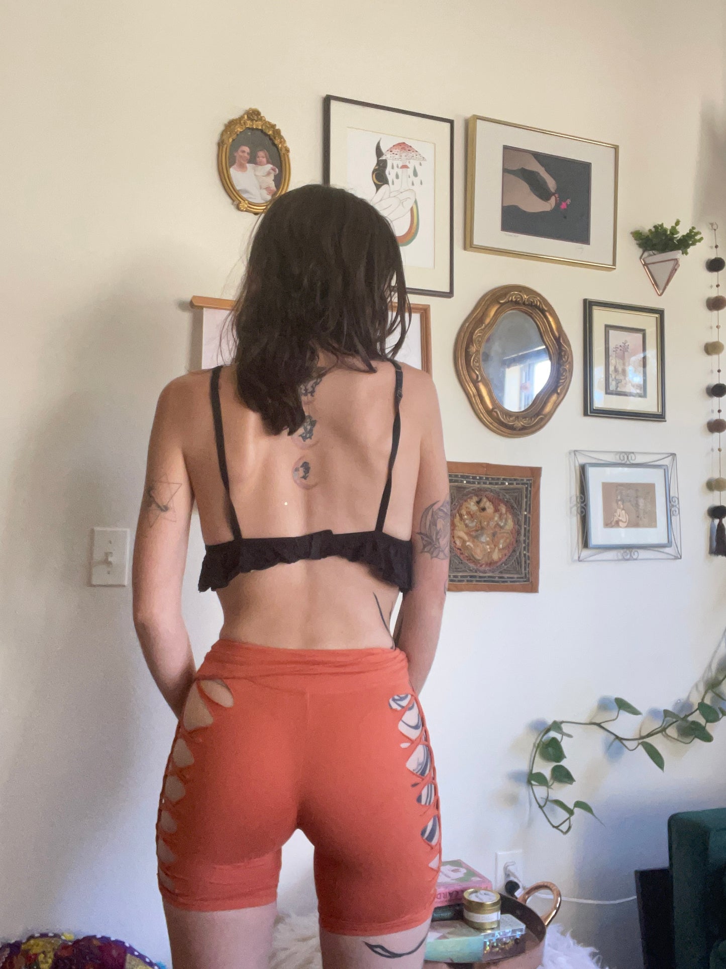 Orange Braided Shorts