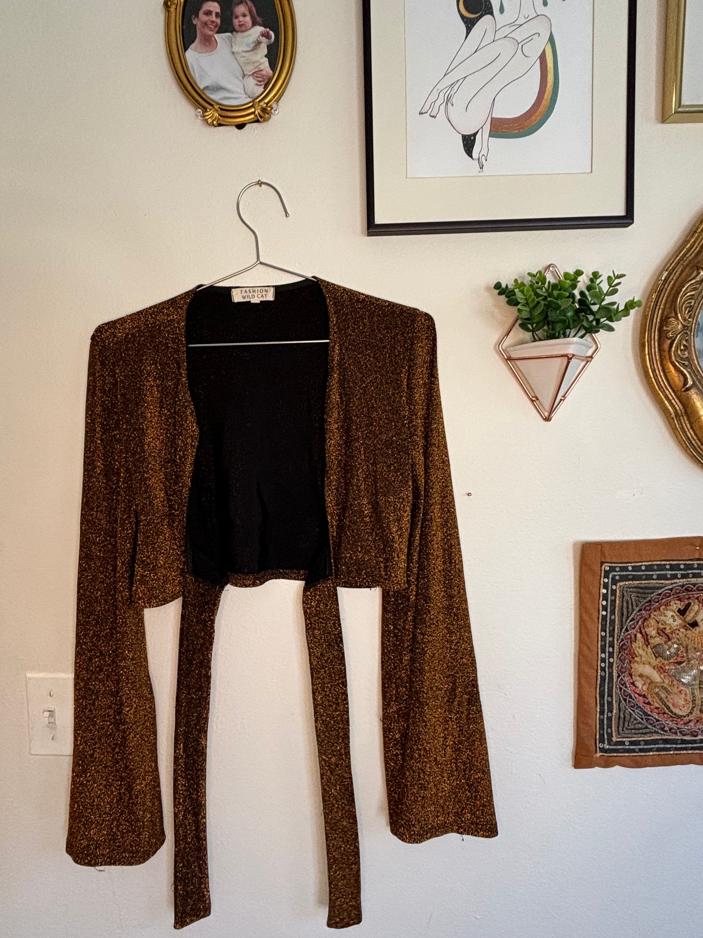 Orange Sparkle Belle Sleeve Top