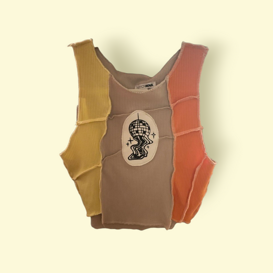Take Me to the Disco Patchwork Crop Top